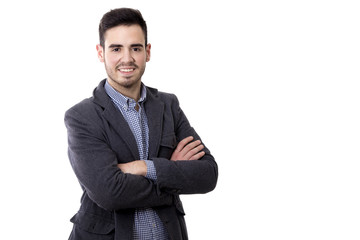 man of business isolated in background white