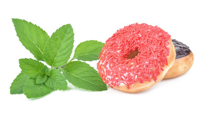 Pink Donut Isolated On White Background