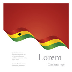 New brochure abstract design modular pattern of wavy flag ribbon of Ghana