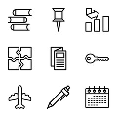 Set of 9 Company outline icons