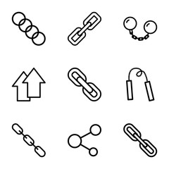 Set of 9 link outline icons