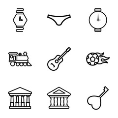 Obraz premium Set of 9 classic outline icons