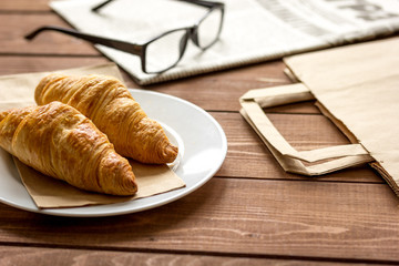 Businessman morning at home with newspaper