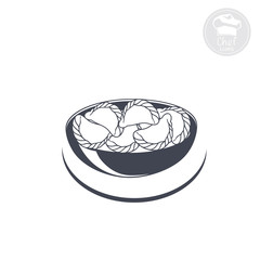 on a white background shows an icon indicating dumpling