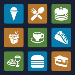 Set of 9 Fastfood filled icons