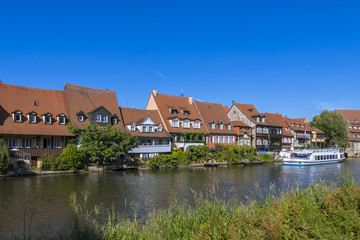 Fototapeta na wymiar Little Venice (Klein Venedig) and River Regnitz in Bamberg, Bavaria, Germany