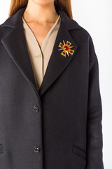 The item of clothing. Detail of coat patterns on a white background