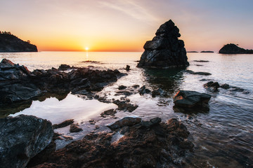 Fantastic panoramic view of the rocky coast