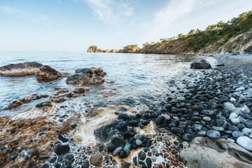Fantastic views of the rocky coast and waves