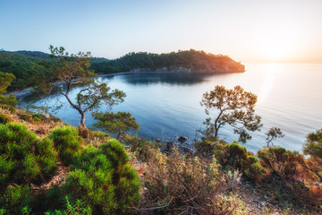 Panoramic view on sea coast. Turkey