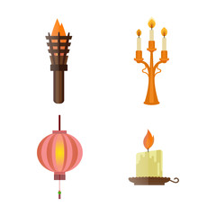 Fire torch victory champion flame icon vector illustration.