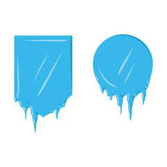 Collection of frozen icicle snow winter vector banner.