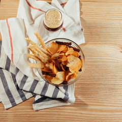 chips and crackers to beer. Advertising shooting menu