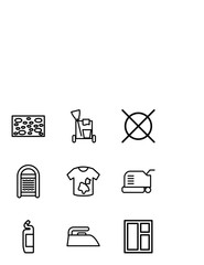 Set of 9 Cleaning outline icons