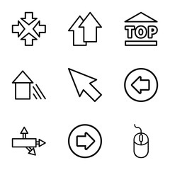 Set of 9 cursor outline icons