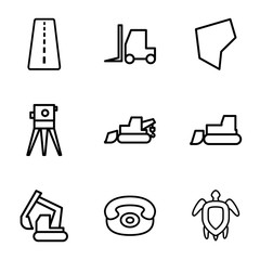 Set of 9 land outline icons