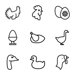 Set of 9 bird outline icons