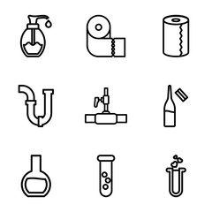 Set of 9 tube outline icons