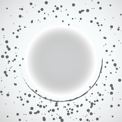 Abstract round frame surrounded by drops of paint