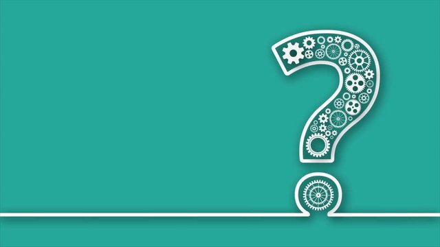 animation of Question mark from gears with alpha matte