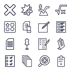 Set of 16 form outline icons