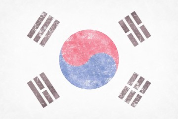 Republic of Korea (South Korea) flag background  on concrete