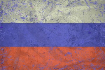 Grunge Russia flag pattern  on concrete