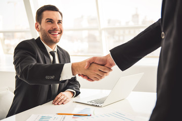 Handsome businessman working