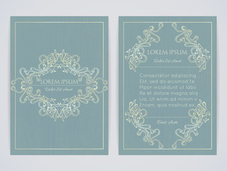 Cover design with ornamental frame. Retro style. Vintage. Ornate decoration. Brochure, flyer, invitation or certificate. Size a4. Vector illustration, eps10