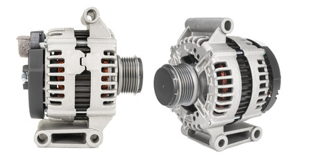 Alternator car part, side view