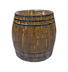 wooden barrel for wine isolated on white background