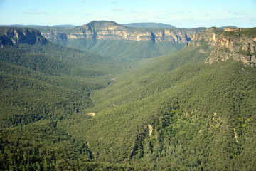 View from the Evans Lookout in the Blue Mountains, New South Wales, Australia.