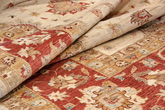 Close up of a handmade afghan Chobi oriental carpet