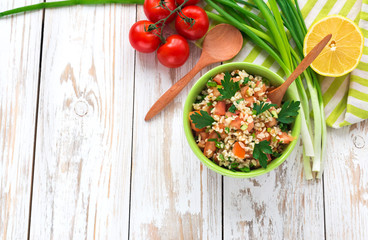 Green salad. Healthy food and vegetarian concept