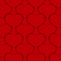 Red Paper Hearts Background
