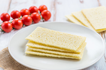 Healthy Gluten Free Crispbreads on the Plate