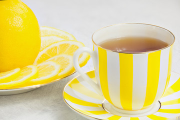 delicious hot green tea in  beautiful mug