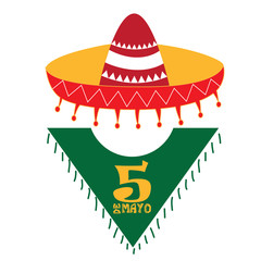 Isolated traditional mexican clothes, Cinco de mayo vector illustration