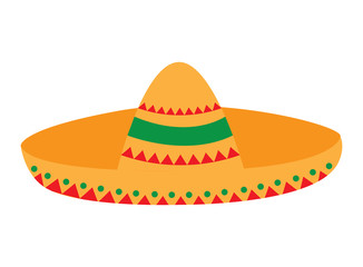 Isolated mexican hat on a white background, Vector illustration
