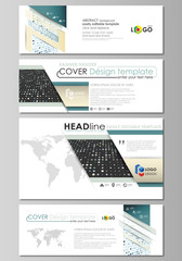 Social media and email headers set, banners. Business templates. Easy editable layouts in popular sizes. Soft color dots with illusion of perspective, dotted background. Modern elegant vector design.