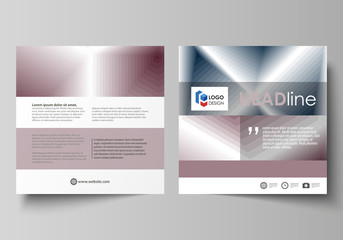 Business templates for square design brochure, magazine, flyer, report. Leaflet cover, flat vector layout. Simple monochrome geometric pattern. Abstract polygonal style, stylish modern background.