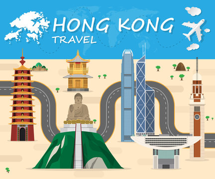 Hong kong Landmark Global Travel And Journey Infographic background. Vector Design Template.used for your advertisement, book, banner, template, travel business or presentation.