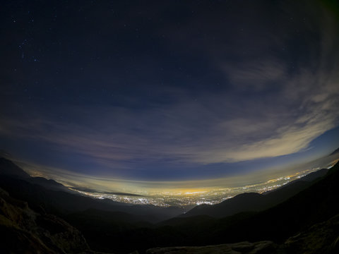 Night Aerial View Of Rancho Cucamonga Area