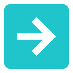 Arrow Sign Flat Square Icon