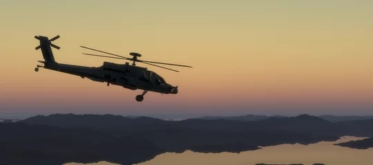 Zelfklevend Fotobehang Helikopter helikopter oorlog