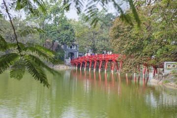 Red Bridge in Hoan Kiem Lake, Ha Noi, Vietnam