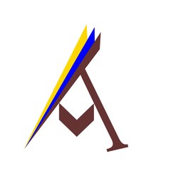 initial letter A dark brown color logo vector