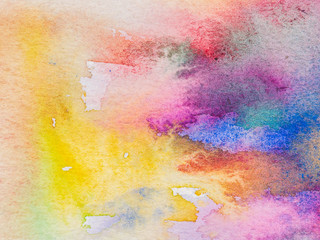 Color and texture of hand painted watercolor on paper