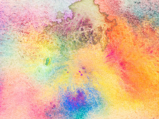 Color and texture of hand painted watercolor on paper