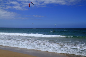 Kitesurfing on Fuerteventura Island